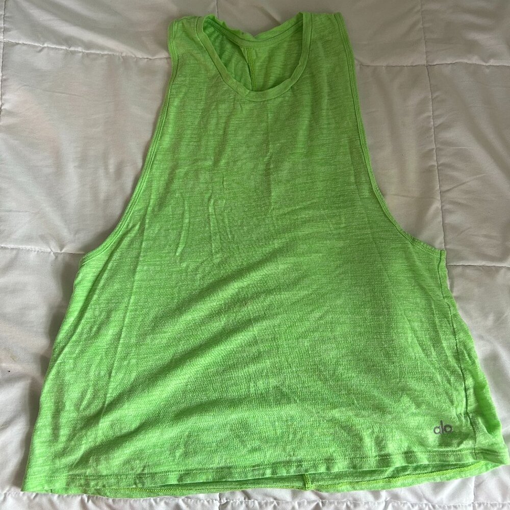 Neon Green Alo tank top